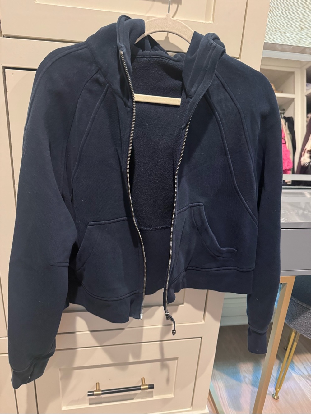 Lululemon waist length Navy Zip-Up Hoodie Jacket